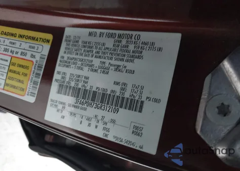 2016 Ford Fusion Se z USA, uszkodzony, nr VIN 3FA6P0H73GR312109